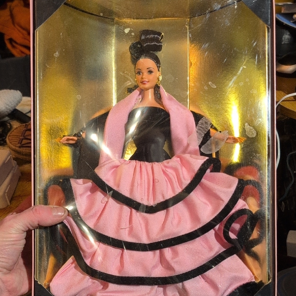 Escada Doll with Pink and Black Dress
